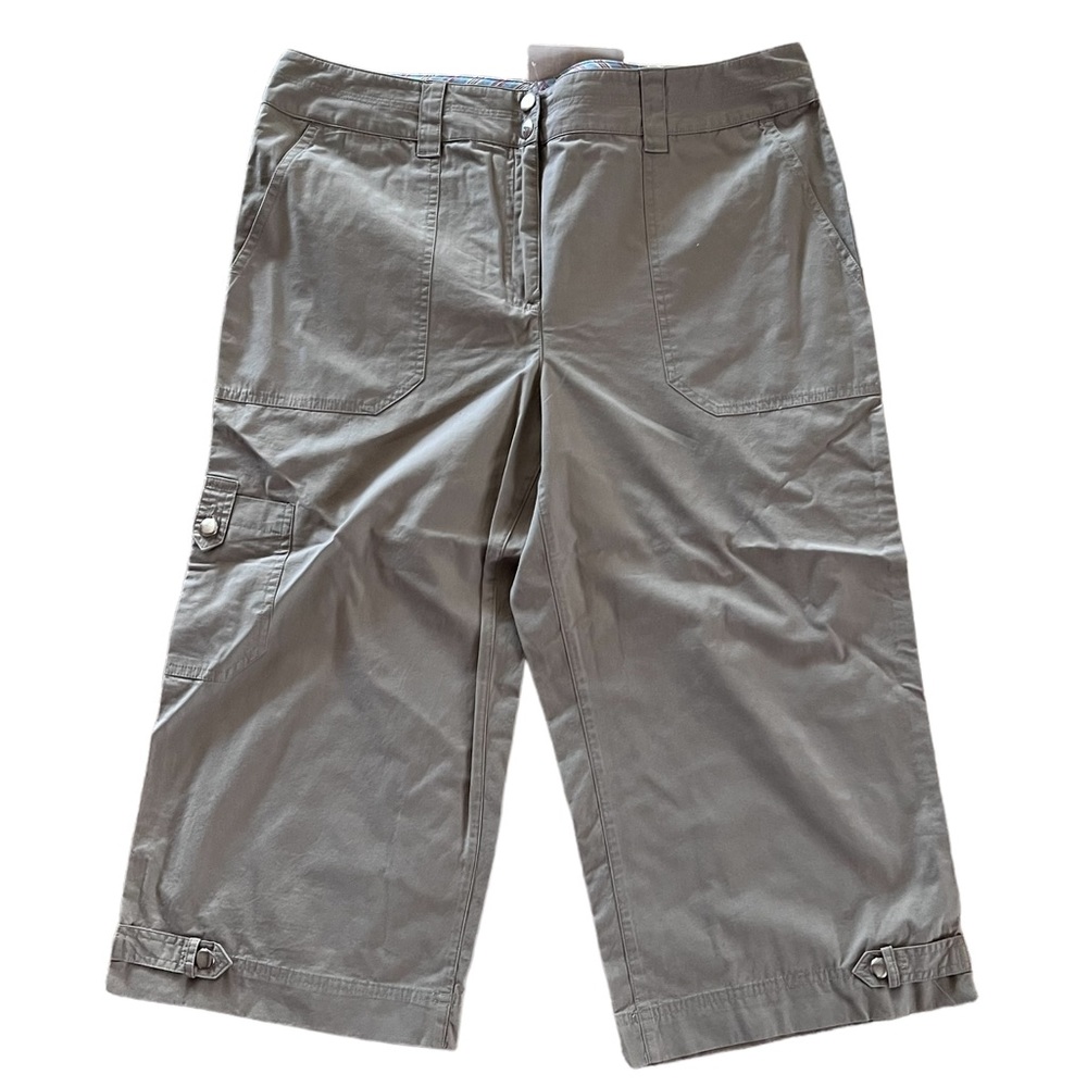VAN HEUSEN Taupe Cargo Modern Fit Pedal Pusher Pants Cropped Capri Neutral 12